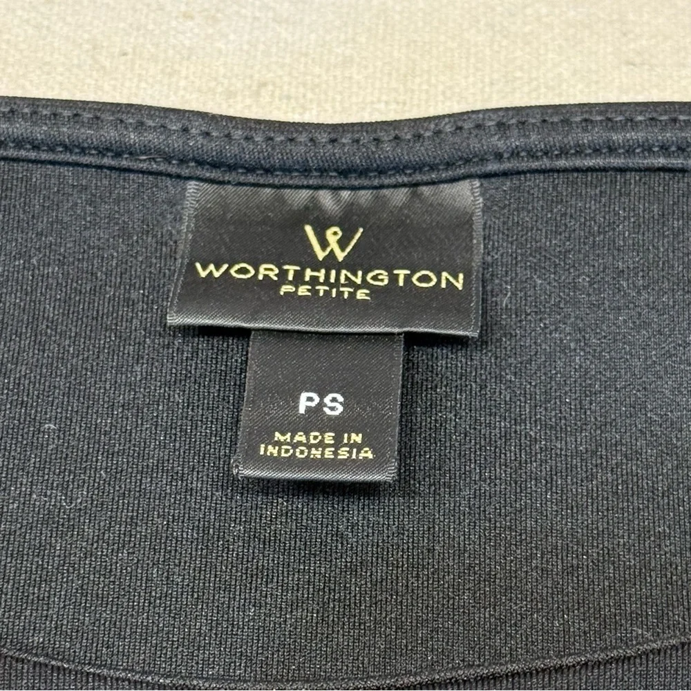 Elegant Black Sleeveless Peplum Top by Worthington Petite - Size PS - Picture 13 of 16